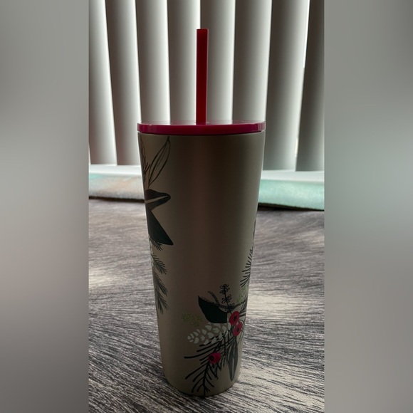 NWT Starbucks 24oz Winter/Holiday Greenery Metal Cold Beverage Tumbler - Picture 6 of 8